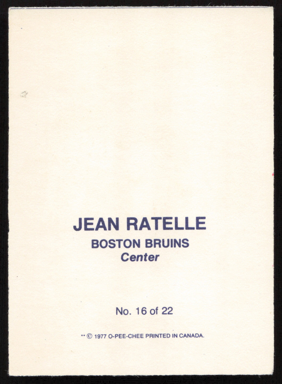 Jean Ratelle Autographed 1977-78 Glossy O-Pee-Chee Card #16 Boston Bruins SKU #258449