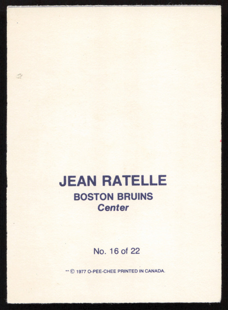 Jean Ratelle Autographed 1977-78 Glossy O-Pee-Chee Card #16 Boston Bruins SKU #258449