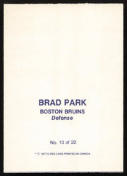 Brad Park Autographed 1977-78 Glossy O-Pee-Chee Card #13 Boston Bruins SKU #258450