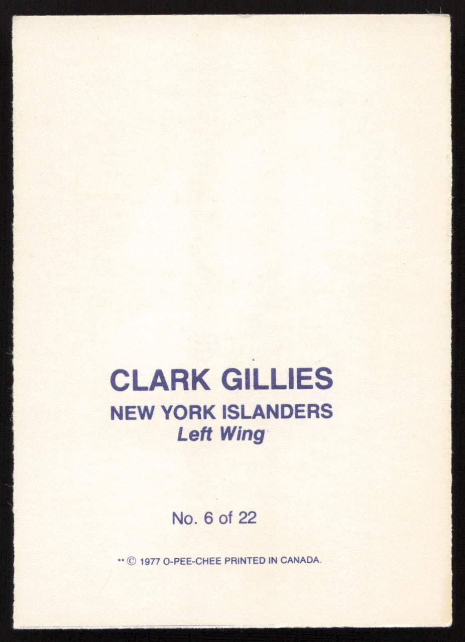 Clark Gillies Autographed 1977-78 Glossy O-Pee-Chee Card #6 New York Islanders SKU #258451