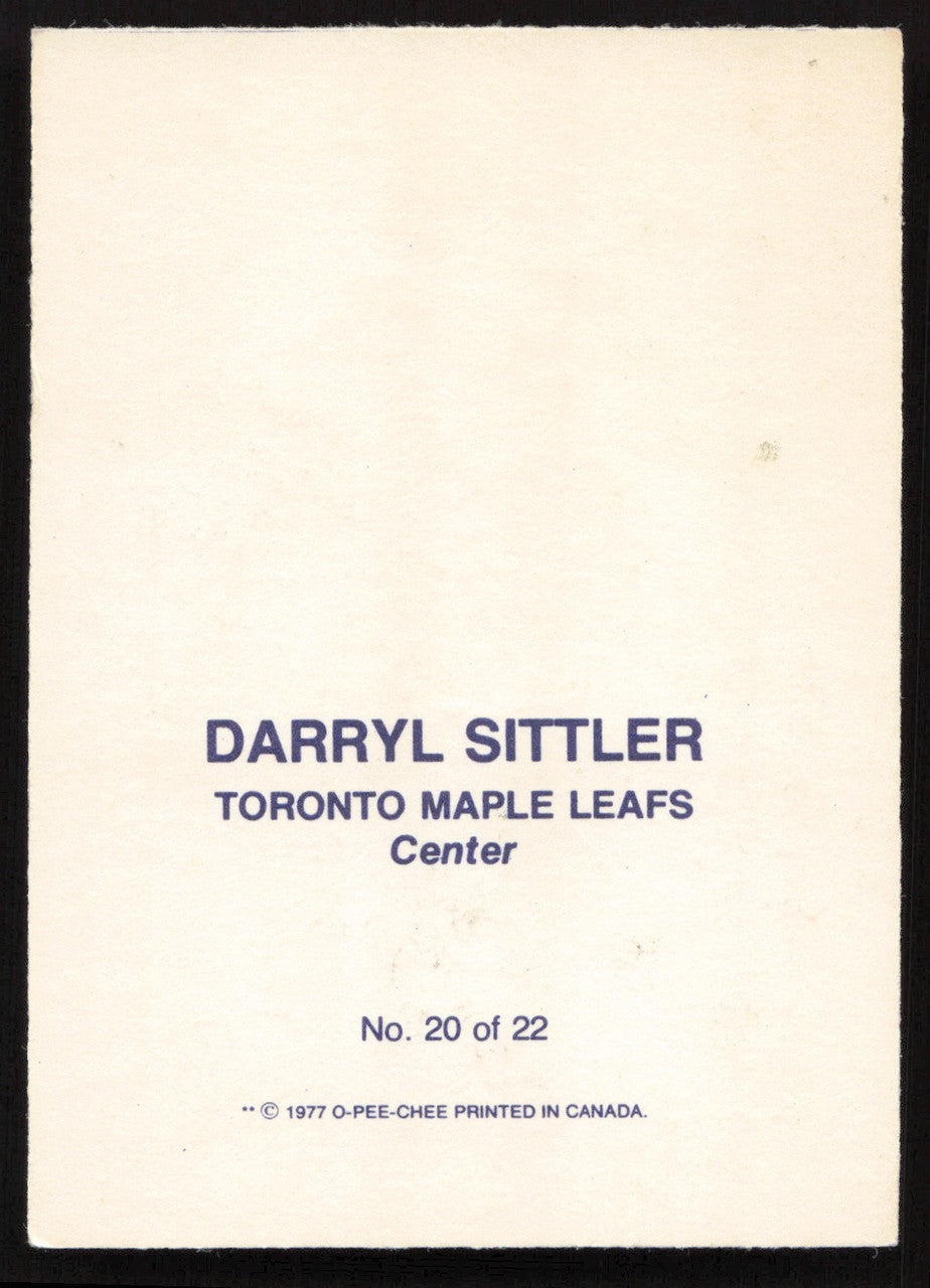 Darryl Sittler Autographed 1977-78 Glossy O-Pee-Chee Card #20 Toronto Maple Leafs SKU #258456