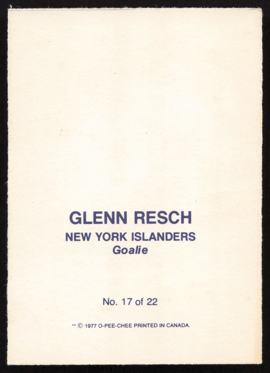 Glenn Chico Resch Autographed 1977-78 Glossy O-Pee-Chee Card #17 New York Islanders SKU #258462