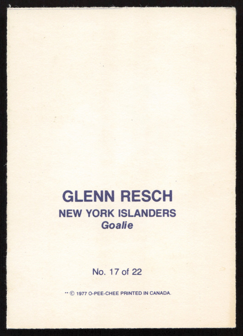Glenn Chico Resch Autographed 1977-78 Glossy O-Pee-Chee Card #17 New York Islanders SKU #258462