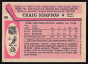 Craig Simpson Autographed 1987-88 O-Pee-Chee Rookie Card #80 Pittsburgh Penguins SKU #258482