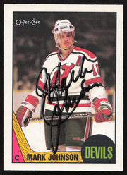Mark Johnson Autographed 1987-88 O-Pee-Chee Card #101 New Jersey Devils SKU #258483