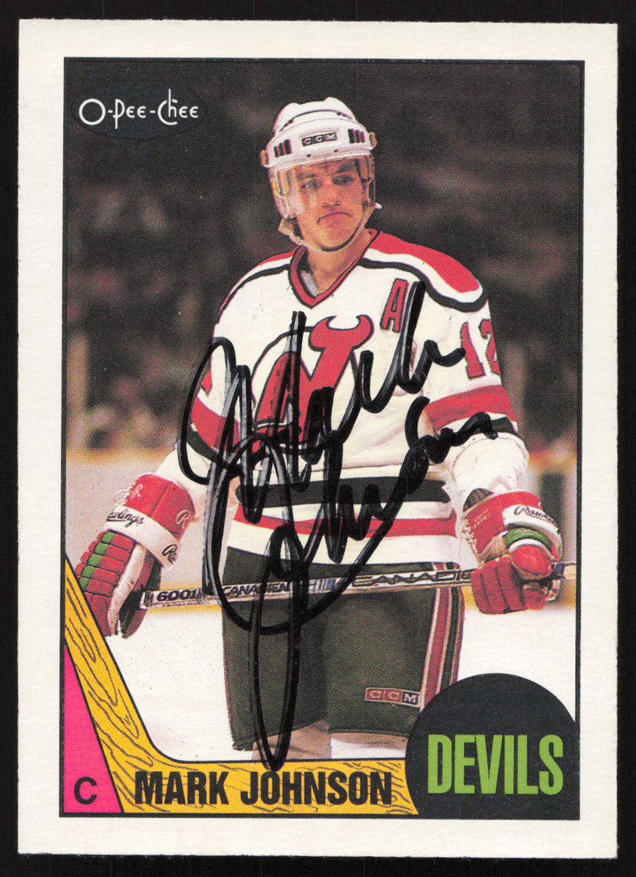 Mark Johnson Autographed 1987-88 O-Pee-Chee Card #101 New Jersey Devils SKU #258483