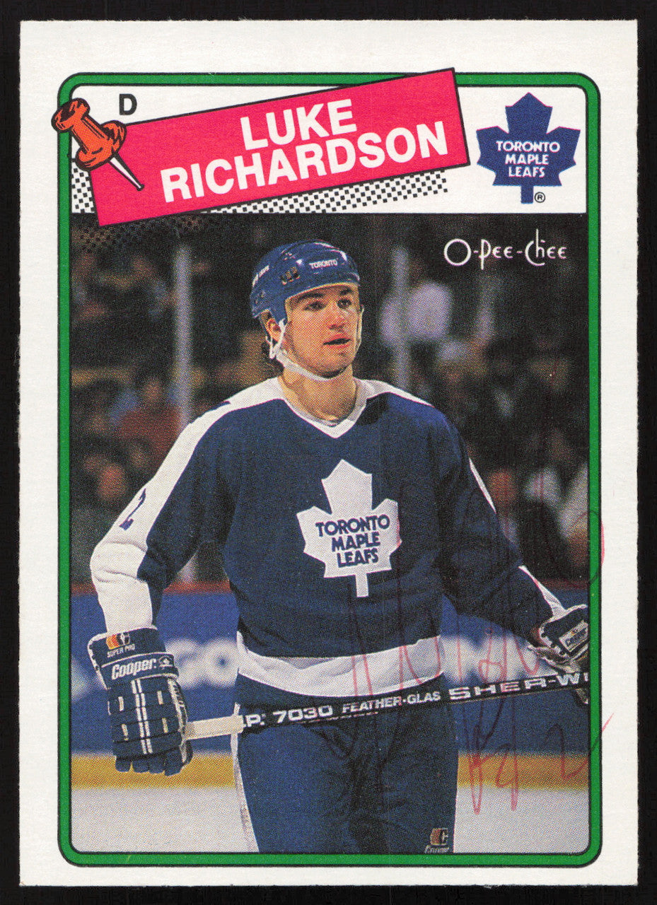 Luke Richardson Autographed 1988-89 O-Pee-Chee Card #245 Toronto Maple Leafs SKU #258485