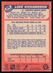 Luke Richardson Autographed 1988-89 O-Pee-Chee Card #245 Toronto Maple Leafs SKU #258485