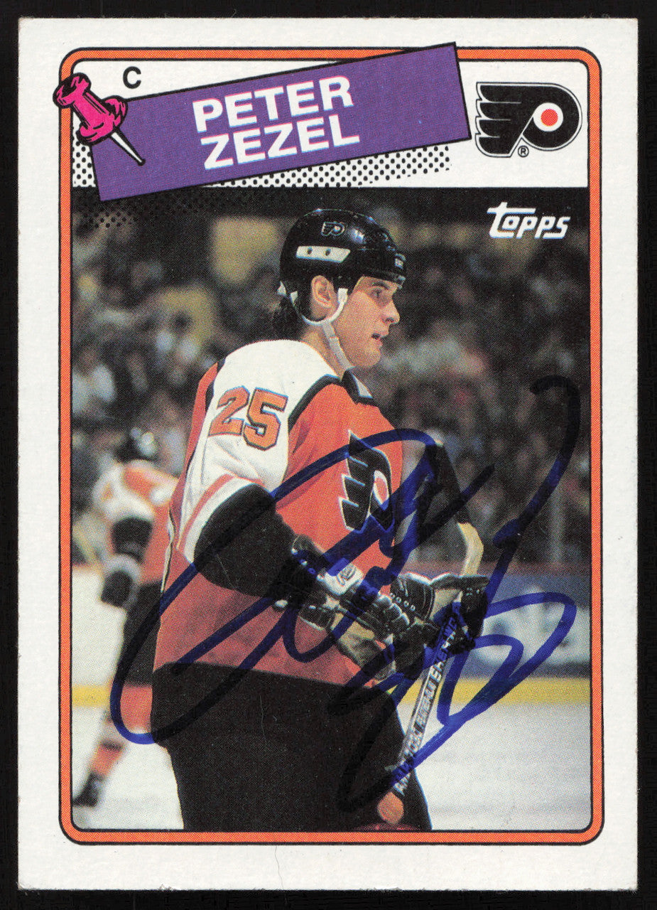 Peter Zezel Autographed 1988-89 Topps Card #146 Philadelphia Flyers SKU #258487