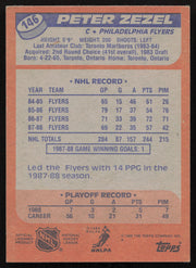 Peter Zezel Autographed 1988-89 Topps Card #146 Philadelphia Flyers SKU #258487