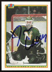 Jon Casey Autographed 1990-91 Bowman Card #183 Minnesota North Stars SKU #258488