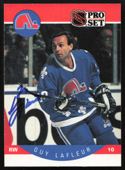 Guy Lafleur Autographed 1990-91 Pro Set Card #250 Quebec Nordiques SKU #258498