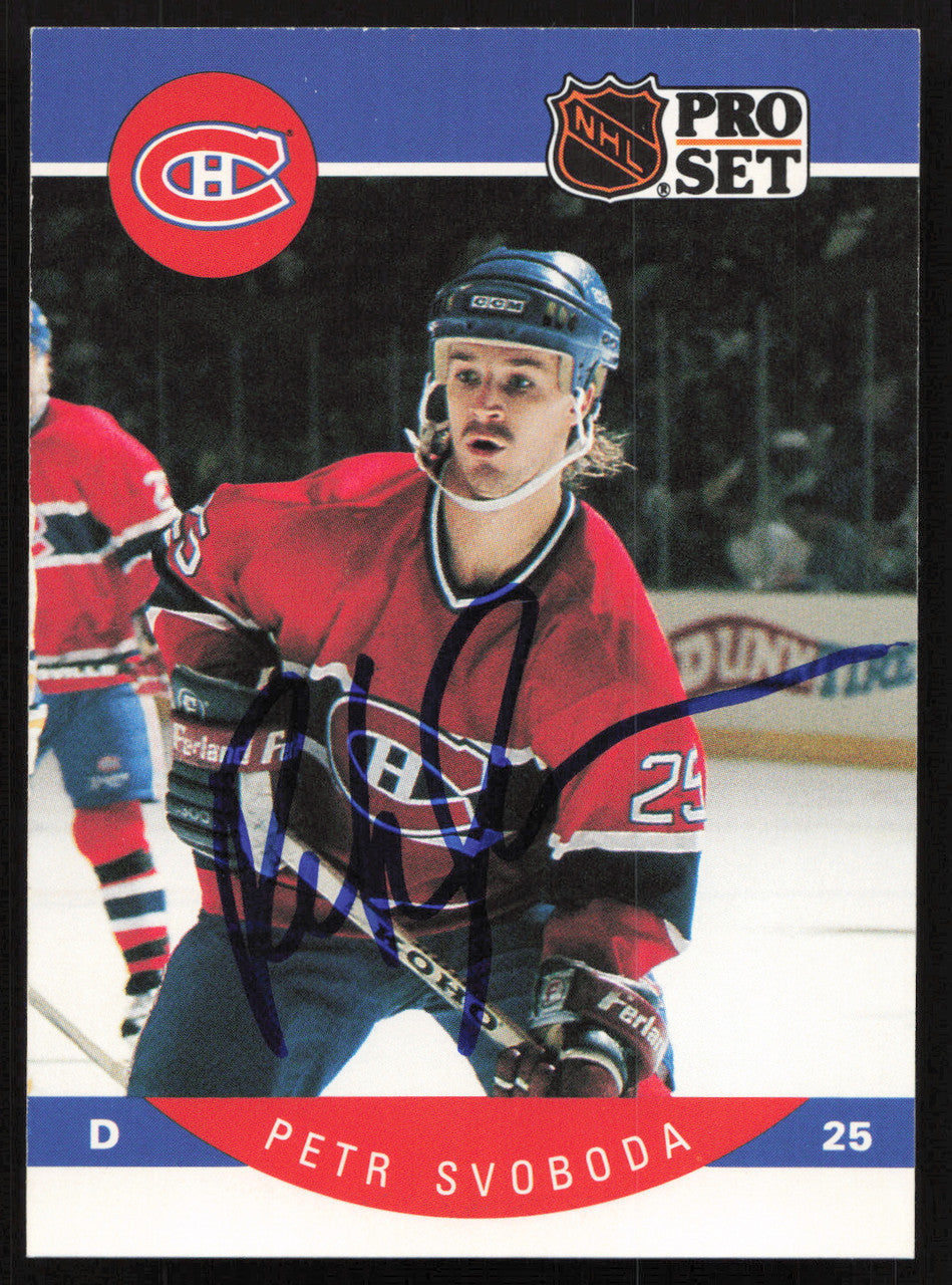 Petr Svoboda Autographed 1990-91 Pro Set Card #161 Montreal Canadiens SKU #258506