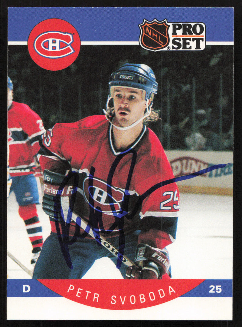 Petr Svoboda Autographed 1990-91 Pro Set Card #161 Montreal Canadiens SKU #258506