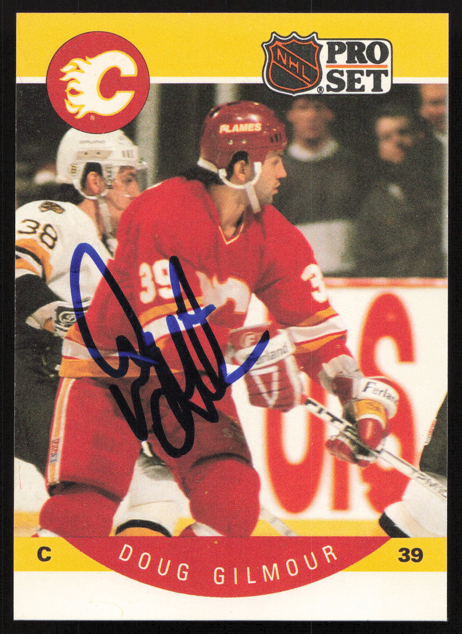Doug Gilmour Autographed 1990-91 Pro Set Card #34 Calgary Flames SKU #258511