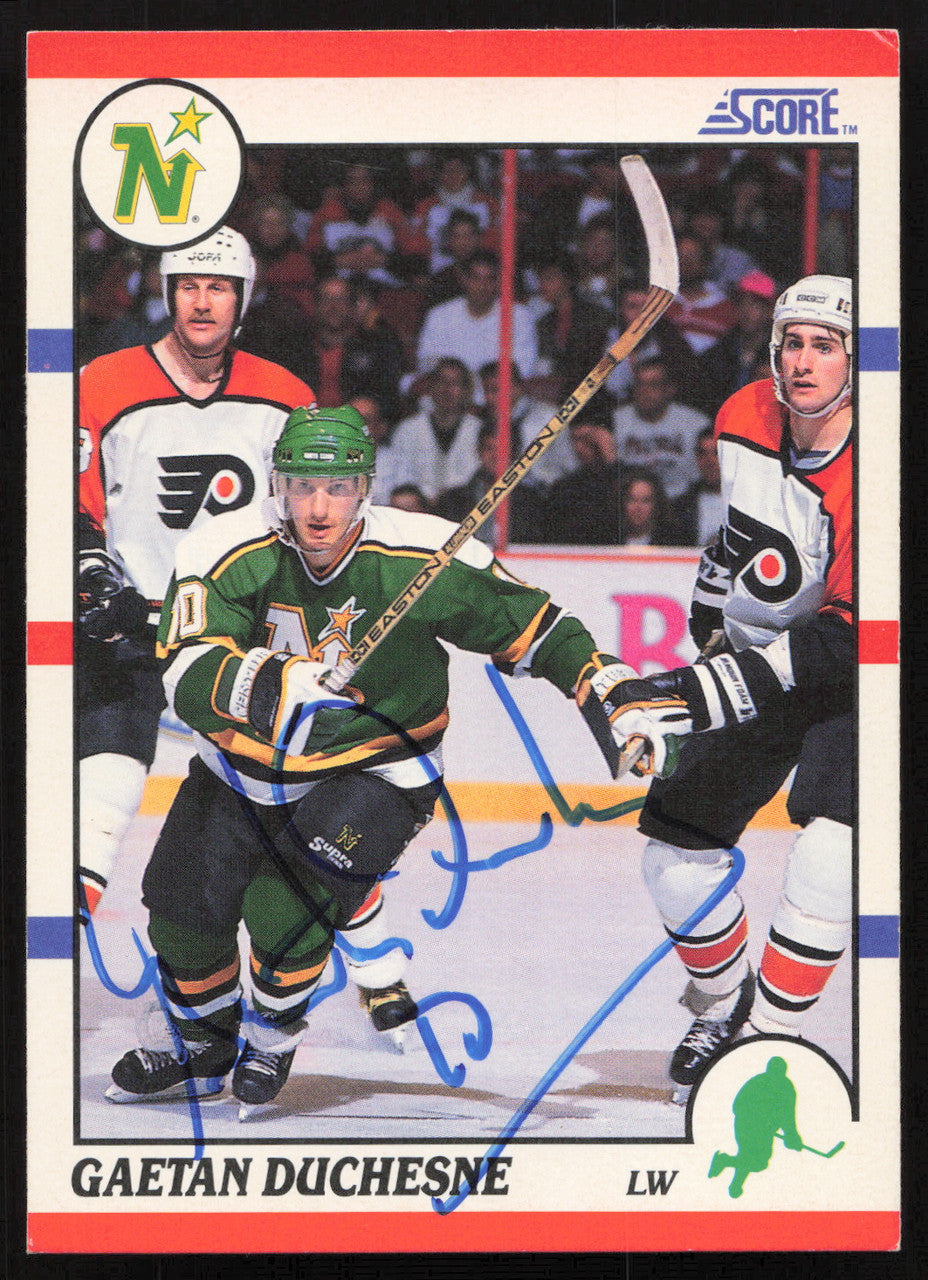 Gaetan Duchesne Autographed 1990-91 Score Card #375 Minnesota North Stars SKU #258512