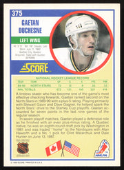 Gaetan Duchesne Autographed 1990-91 Score Card #375 Minnesota North Stars SKU #258514