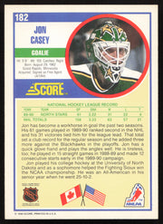 Jon Casey Autographed 1990-91 Score Card #182 Minnesota North Stars SKU #258516