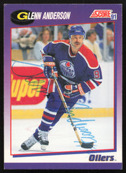 Glenn Anderson Autographed 1991-92 Score Card #47 Edmonton Oilers SKU #258523