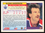 Glenn Anderson Autographed 1991-92 Score Card #47 Edmonton Oilers SKU #258523