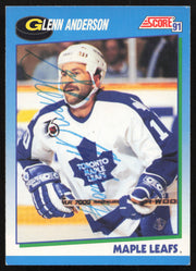 Glenn Anderson Autographed 1991-92 Score Card #611 Toronto Maple Leafs SKU #258524