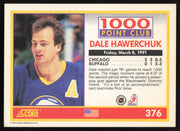 Dale Hawerchuk Autographed 1991-92 Score Card #376 Buffalo Sabres SKU #258529