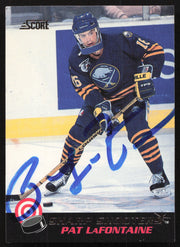 Pat LaFontaine Autographed 1992-93 Score Sharp Shooters Card #8 Buffalo Sabres SKU #258531
