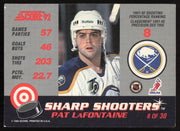 Pat LaFontaine Autographed 1992-93 Score Sharp Shooters Card #8 Buffalo Sabres SKU #258531