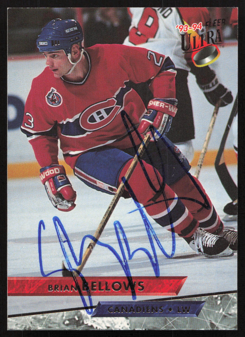 Brian Bellows Autographed 1993-94 Fleer Ultra Card #4 Montreal Canadiens SKU #258532