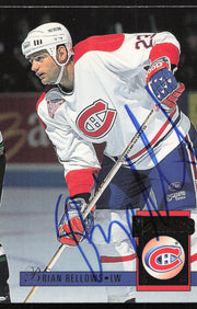 Brian Bellows Autographed 1993-94 Donruss Card #170 Montreal Canadiens SKU #258533
