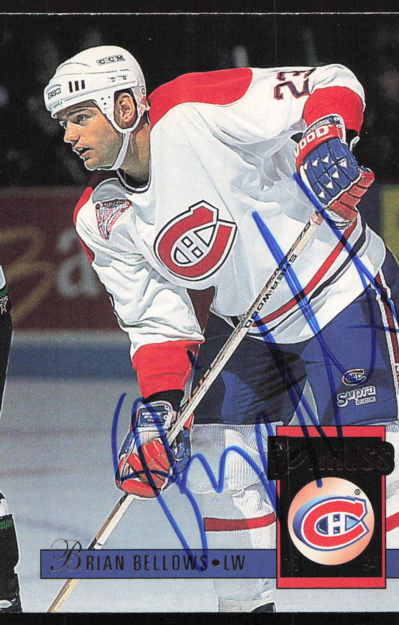 Brian Bellows Autographed 1993-94 Donruss Card #170 Montreal Canadiens SKU #258533