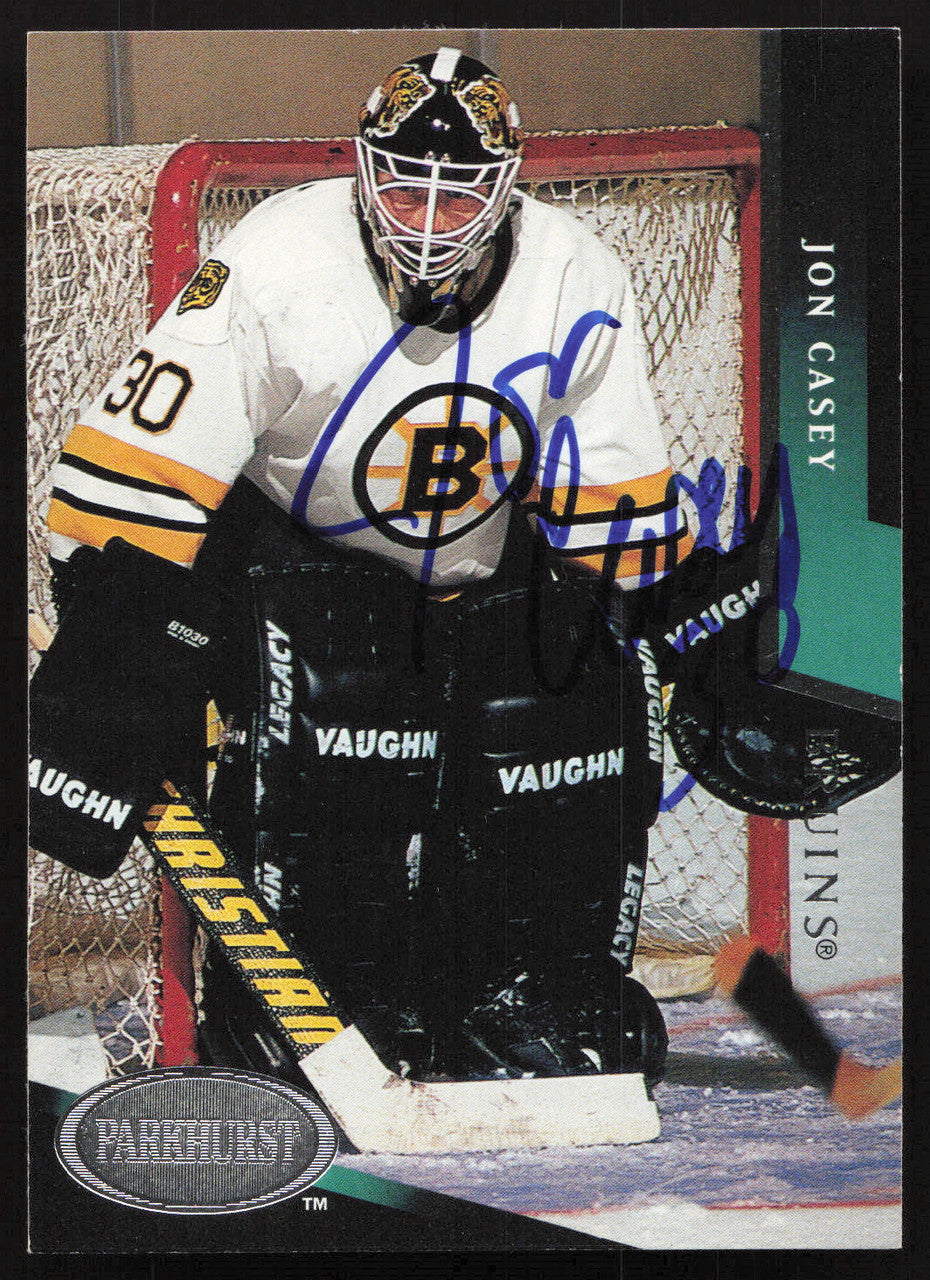 Jon Casey Autographed 1993-94 Parkhurst Card #12 Boston Bruins SKU #258535