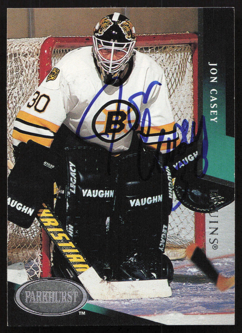 Jon Casey Autographed 1993-94 Parkhurst Card #12 Boston Bruins SKU #258535