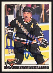 Bryan Trottier Autographed 1993-94 Topps Premier Card #296 Pittsburgh Penguins SKU #258536