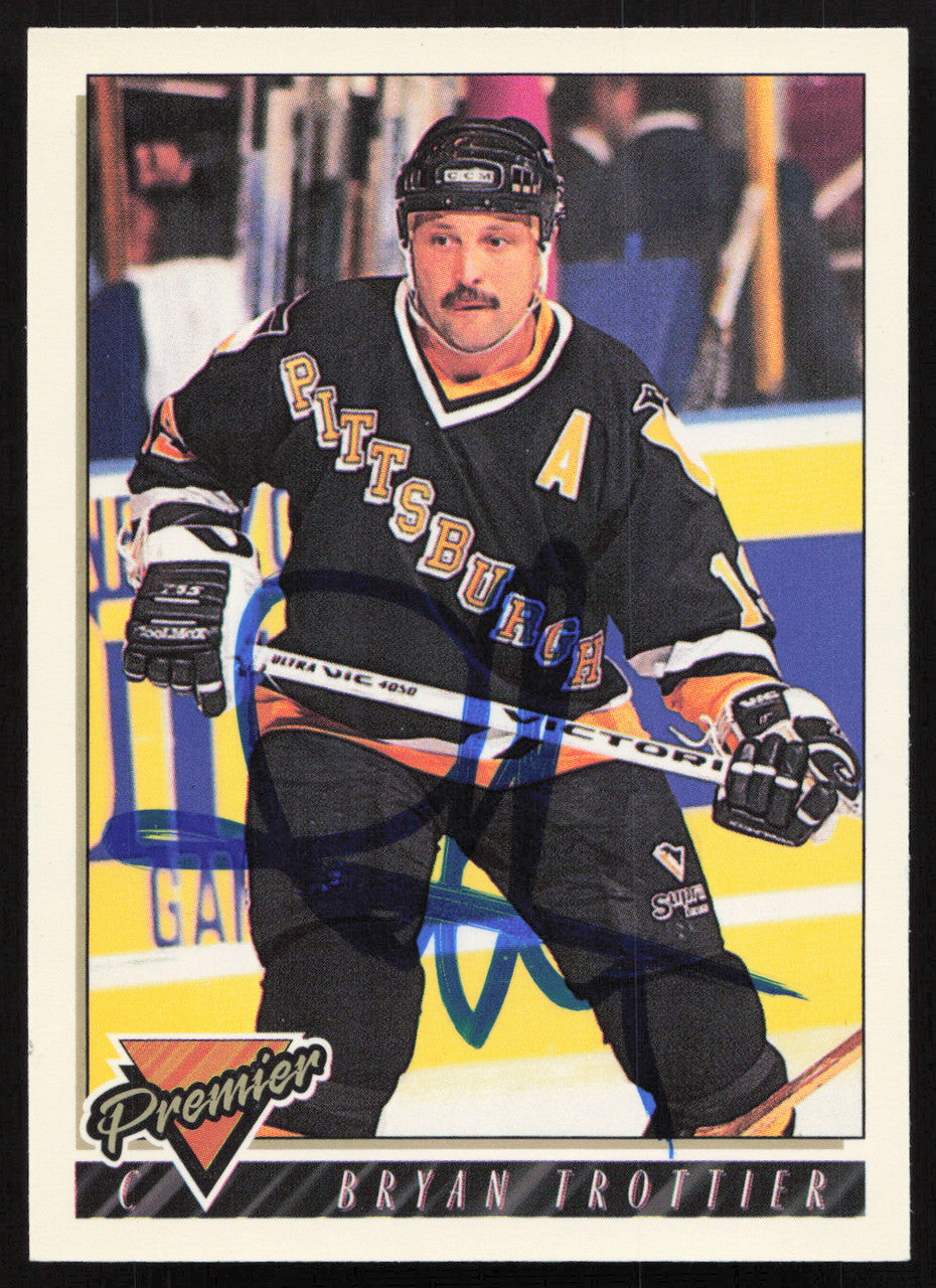 Bryan Trottier Autographed 1993-94 Topps Premier Card #296 Pittsburgh Penguins SKU #258536