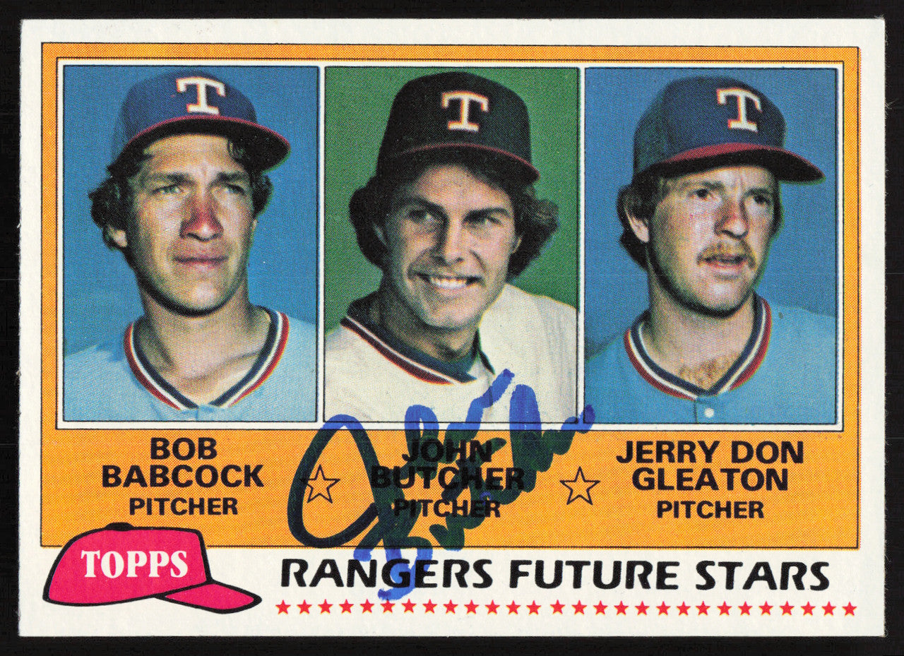John Butcher Autographed 1981 Topps Rookie Card #41 Texas Rangers SKU #258543