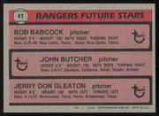 John Butcher Autographed 1981 Topps Rookie Card #41 Texas Rangers SKU #258543