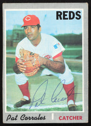 Pat Corrales Autographed 1970 Topps Card #507 Cincinnati Reds SKU #258548