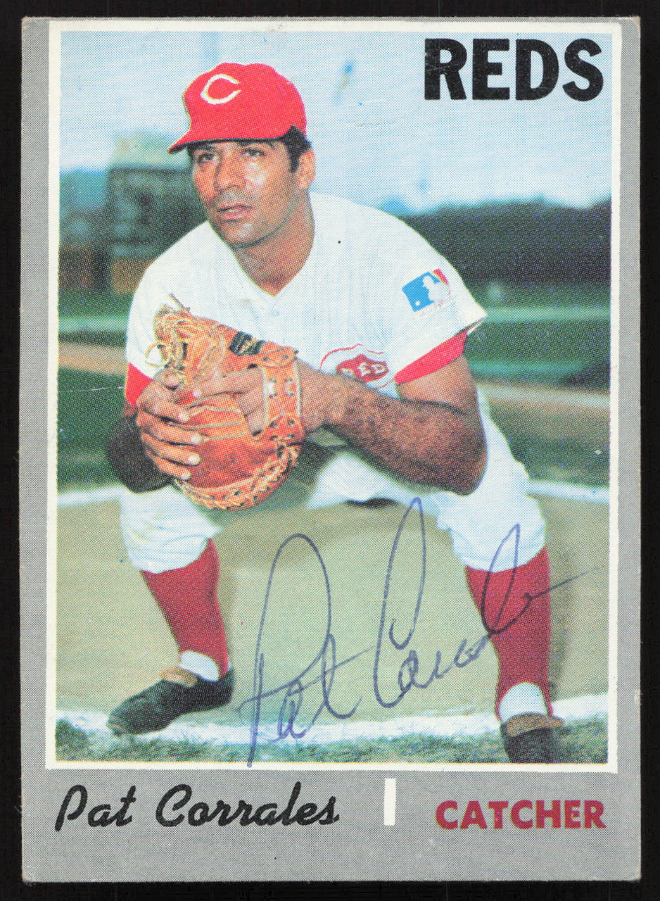 Pat Corrales Autographed 1970 Topps Card #507 Cincinnati Reds SKU #258549