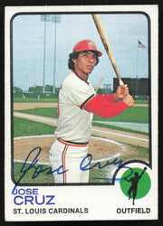 Jose Cruz Autographed 1973 Topps Card #292 St. Louis Cardinals SKU #258551