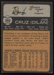 Jose Cruz Autographed 1973 Topps Card #292 St. Louis Cardinals SKU #258551