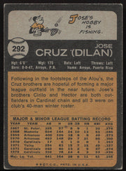 Jose Cruz Autographed 1973 Topps Card #292 St. Louis Cardinals SKU #258552