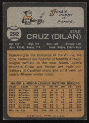 Jose Cruz Autographed 1973 Topps Card #292 St. Louis Cardinals SKU #258553