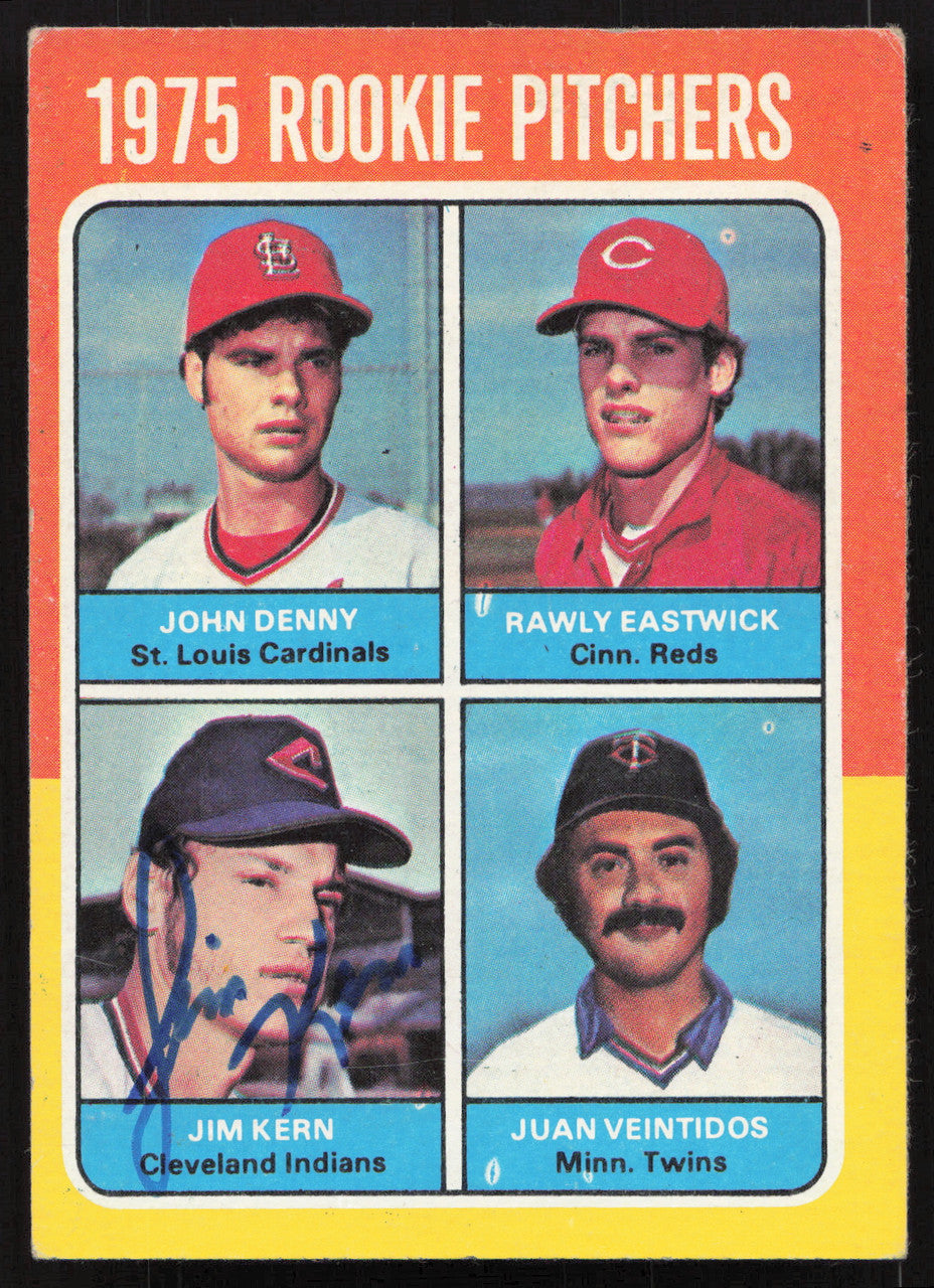 Jim Kern Autographed 1975 Topps Rookie Card #621 Cleveland Indians SKU #258565