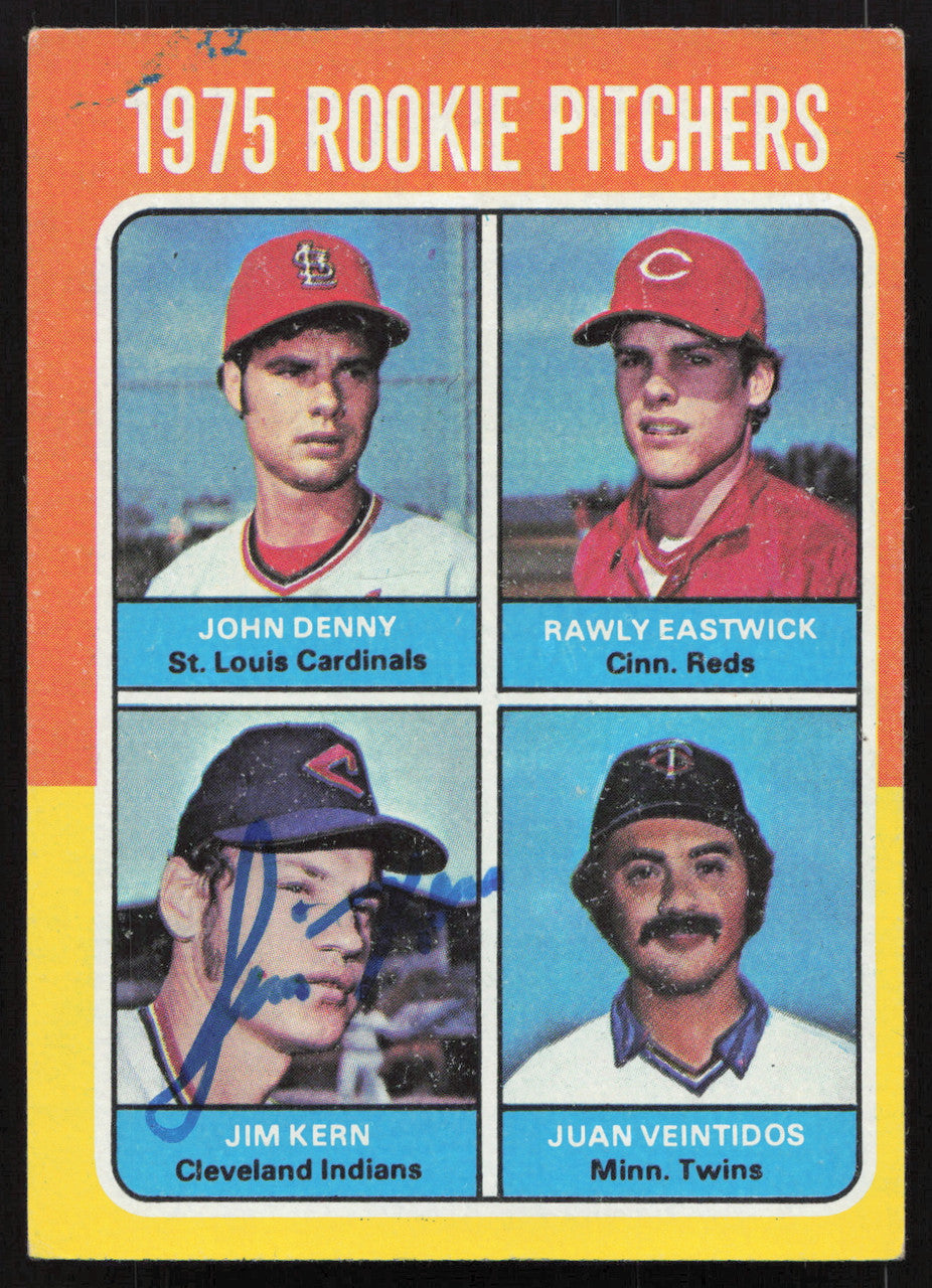 Jim Kern Autographed 1975 Topps Rookie Card #621 Cleveland Indians SKU #258566