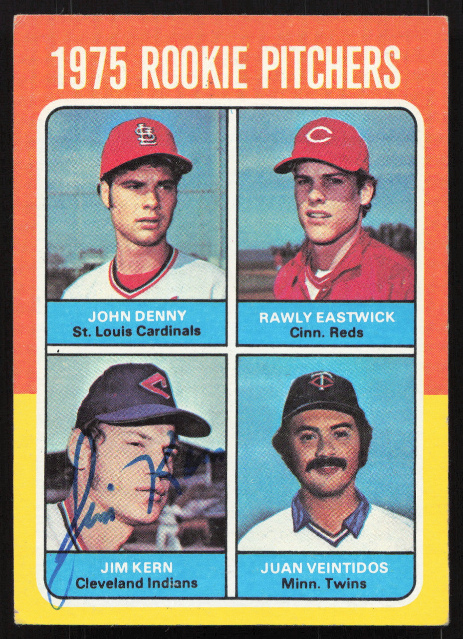 Jim Kern Autographed 1975 Topps Rookie Card #621 Cleveland Indians SKU #258567