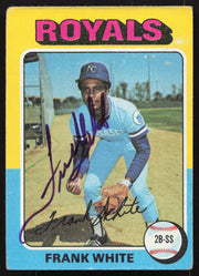 Frank White Autographed 1975 Topps Card #569 Kansas City Royals SKU #258568