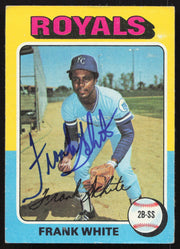 Frank White Autographed 1975 Topps Card #569 Kansas City Royals SKU #258569
