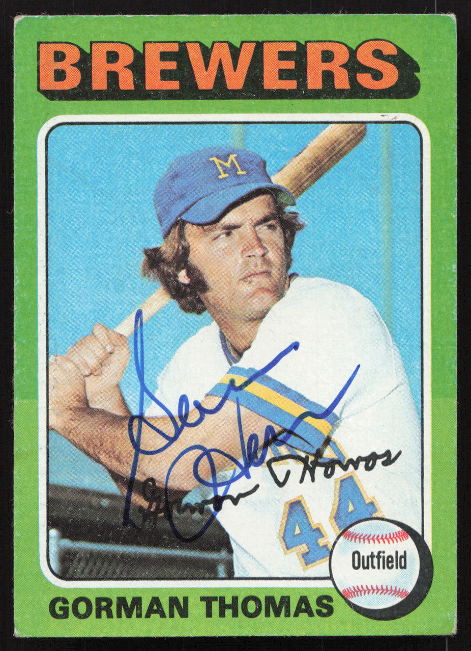 Gorman Thomas Autographed 1975 Topps Card #532 Milwaukee Brewers SKU #258570