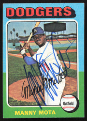 Manny Mota Autographed 1975 Topps Mini Card #414 Los Angeles Dodgers SKU #258572